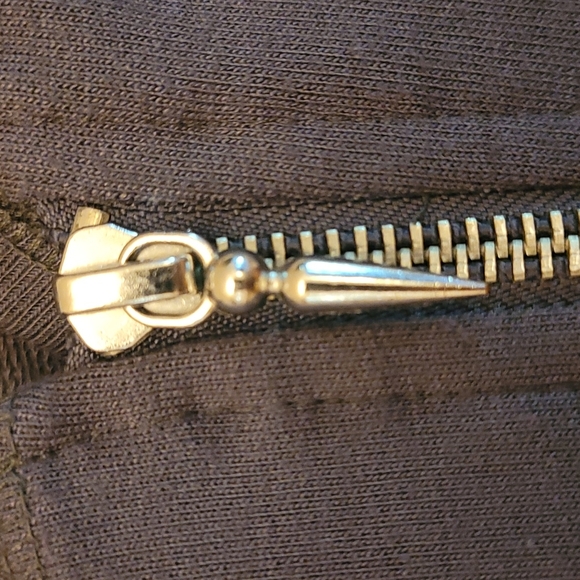 LIKE NEW Rock & Republic Grey Metal Zipper Detail Sweatshirt Material MotoJacket - Picture 5 of 11